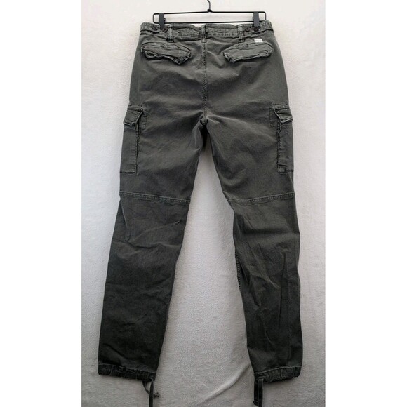American Eagle Flex Cargo Pants Mens 32x34 Green Slim Straight With Ankle Ties - Picture 13 of 16